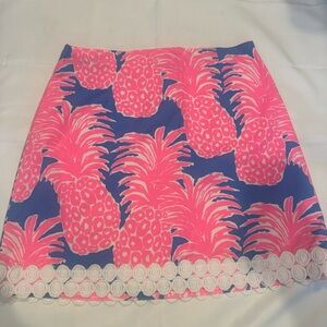 Lilly Pulitzer Vibrant Pink and Blue Pineapple Mini Skirt